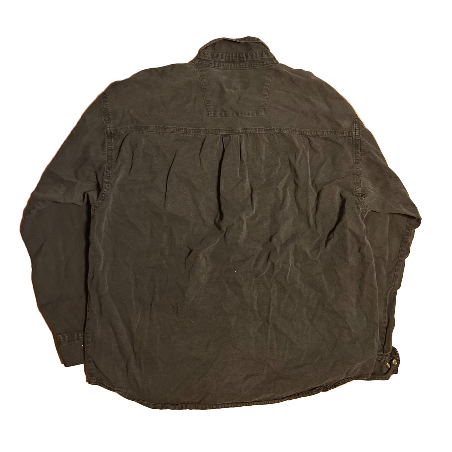 Robert Stock Button Down Grey Gray Black Cotton Shirt - XLarge - 24" x 29.5"