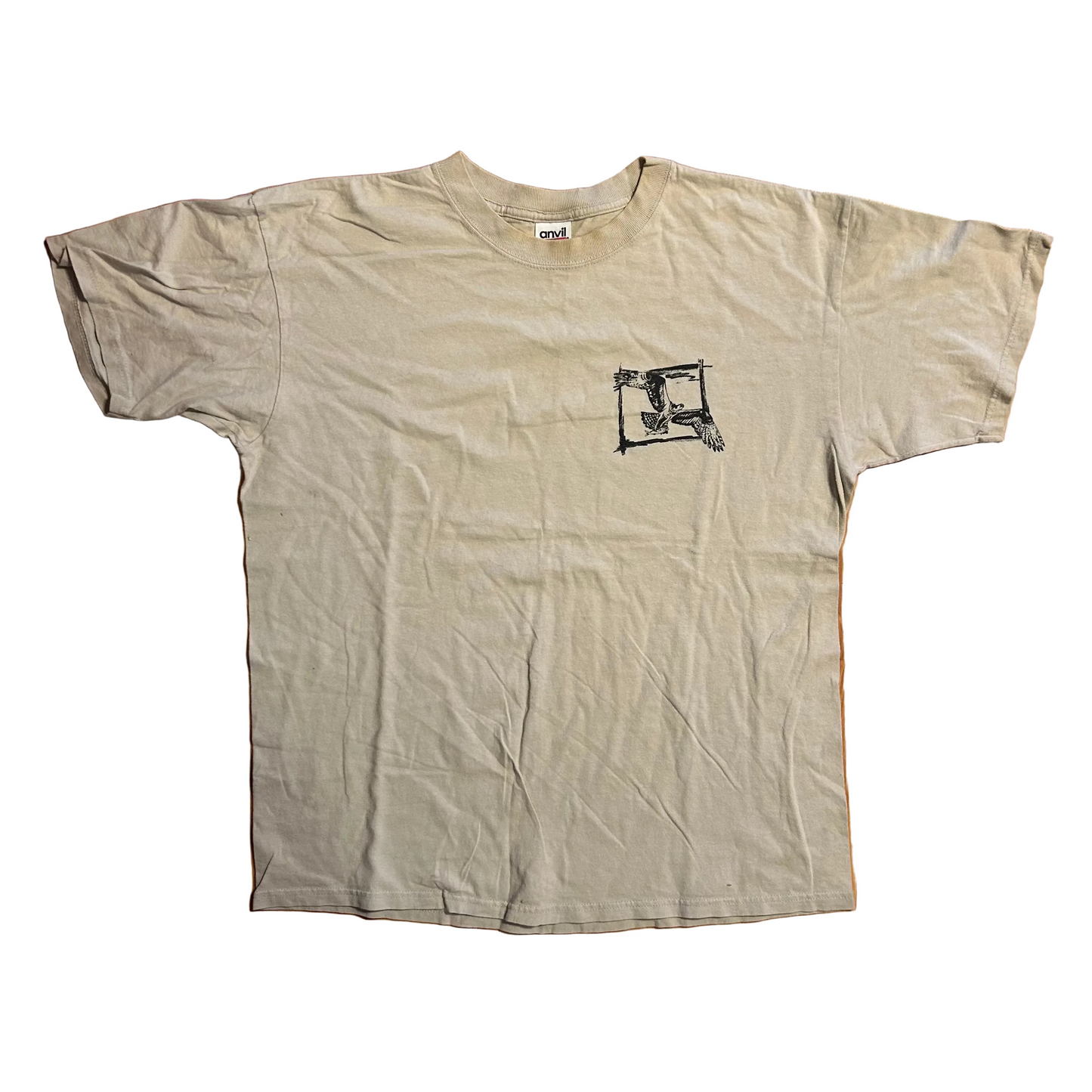 Anvil Pandion Haliaetus Osprey Tan Tshirt - Large - 22" x 28"