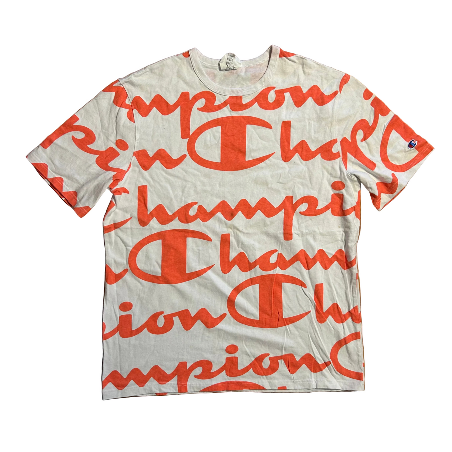Champion AOP White Orange Tshirt - Large - 23" x 30"