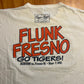 80's Russell Athletics Fresno Isn't A State Auburn Tigers University Flunk Fresno White Tshirt -XLarge - 29" x 30"