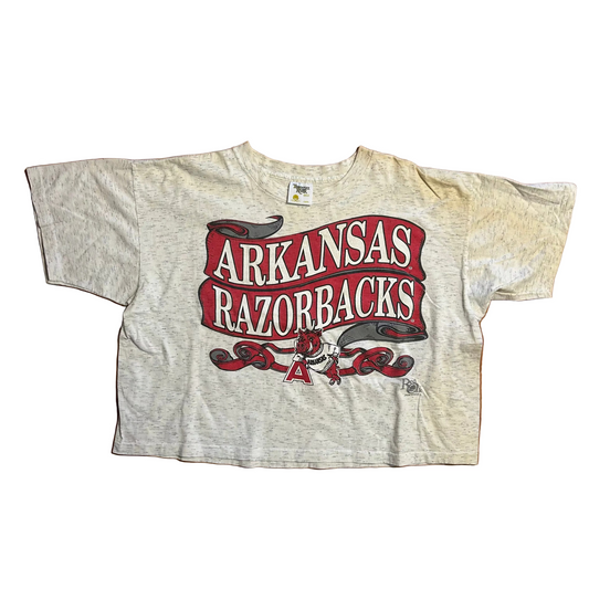 80/90's Tennessee River Arkansas Razorbacks Grey Tshirt - XLarge - 24" x 21.5"