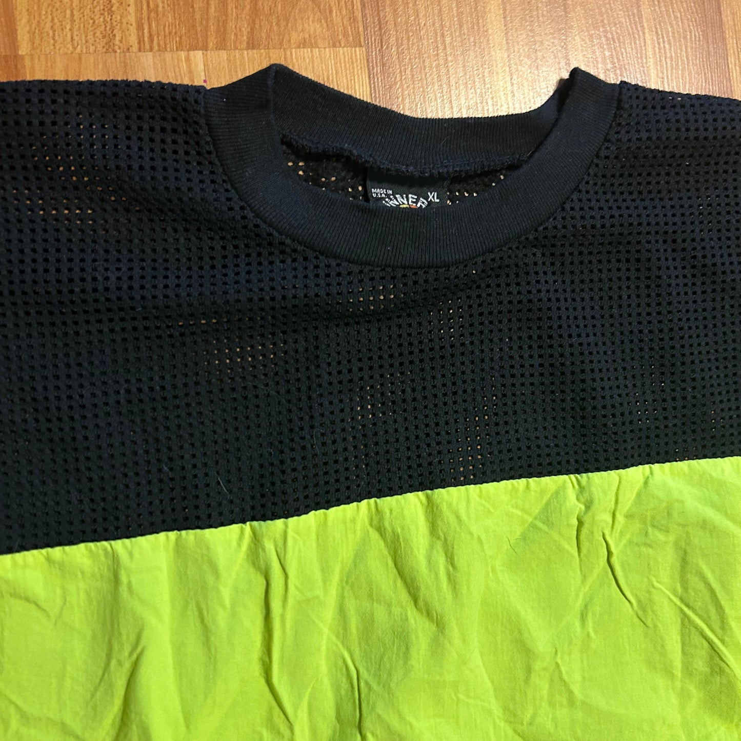 80's Runner Up Black Neon Running Tshirt - Large - 22" x 28"