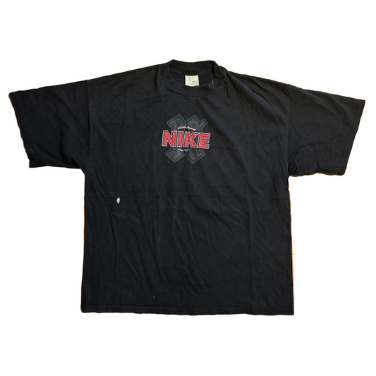 00's Nike Athletic Apparel Black Tshirt - XLarge - 24.5" x 29"