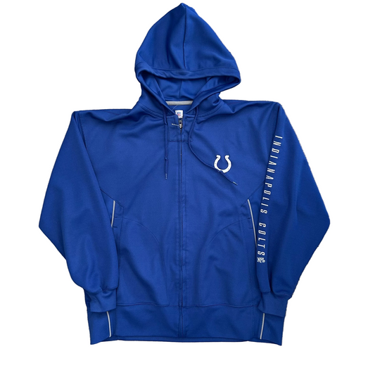 Indianapolis Colts NFL Football Blue Zip Up Jacket Sweatshirt - XLarge - 25" x 28"