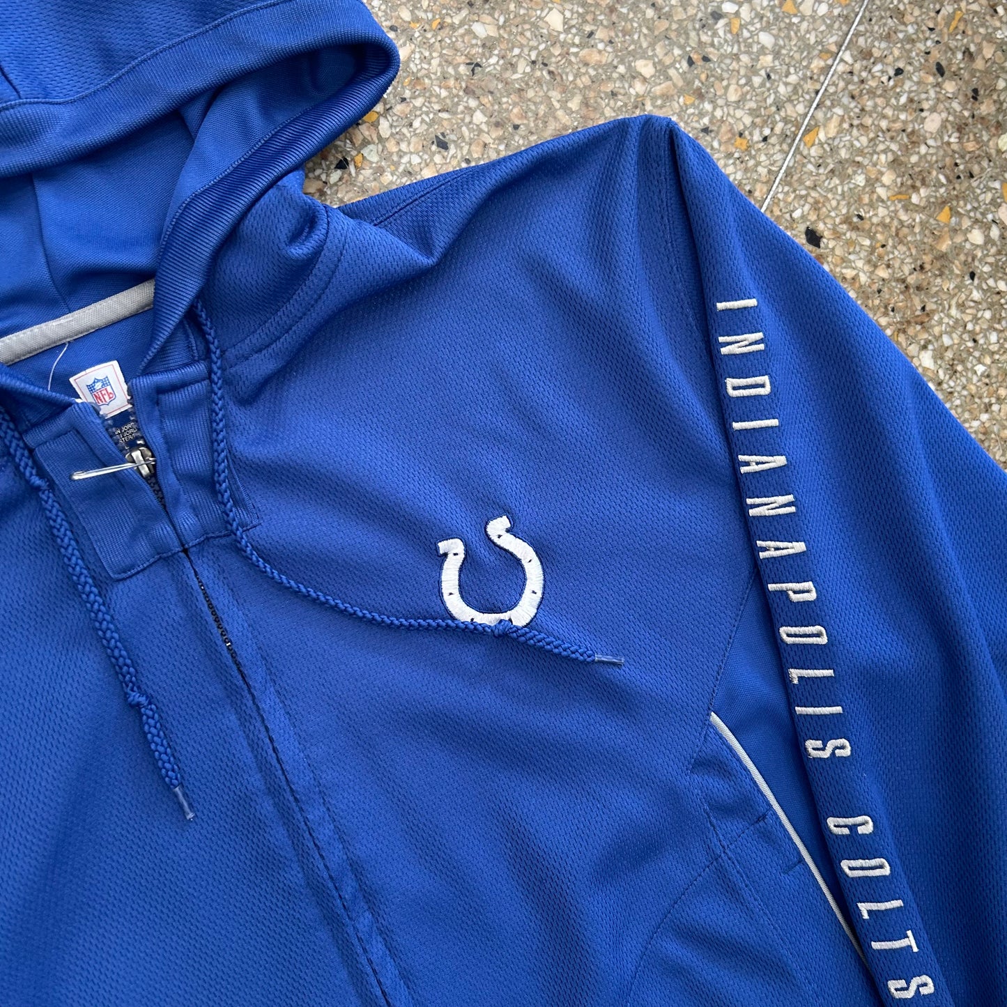Indianapolis Colts NFL Football Blue Zip Up Jacket Sweatshirt - XLarge - 25" x 28"