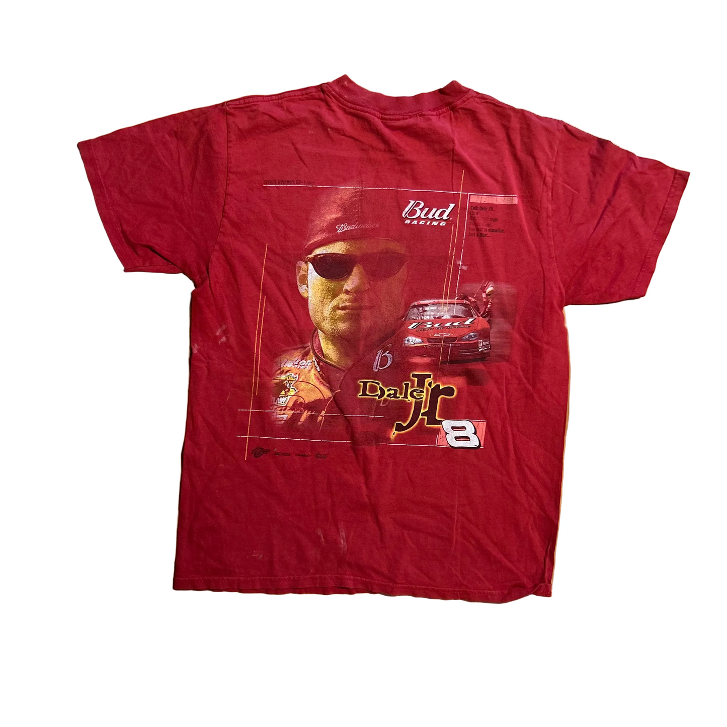 Winner's Circle Red Dale Jr Bud NASCAR Tshirt - Medium - 20" x 26.5"
