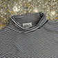 Trend Basics Navy Striped Mock Neck Longsleeve Shirt - Medium - 20" x 27"