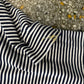 Trend Basics Navy Striped Mock Neck Longsleeve Shirt - Medium - 20" x 27"