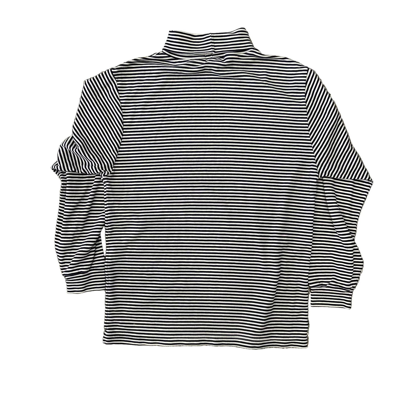Trend Basics Navy Striped Mock Neck Longsleeve Shirt - Medium - 20" x 27"