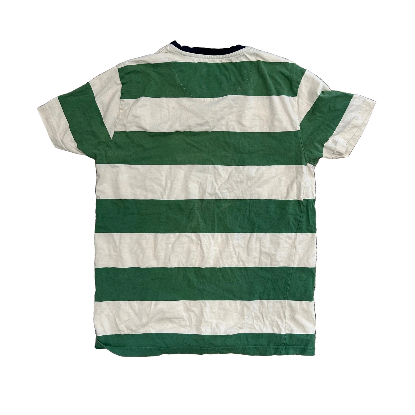 Denim & Flower Green White Striped Tshirt - Small - 19" x 26.5"