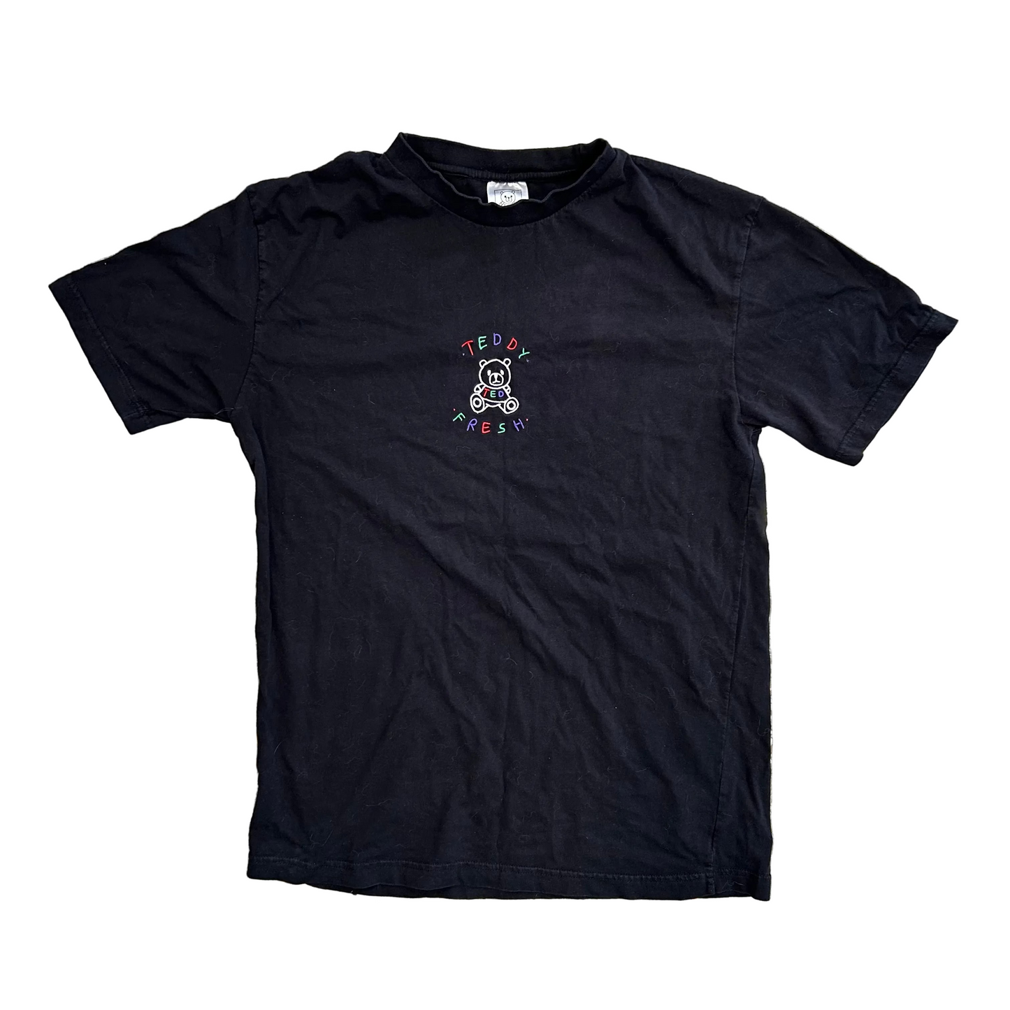 Teddy Fresh Black Embroidered Tshirt - Medium - 20" x 29"