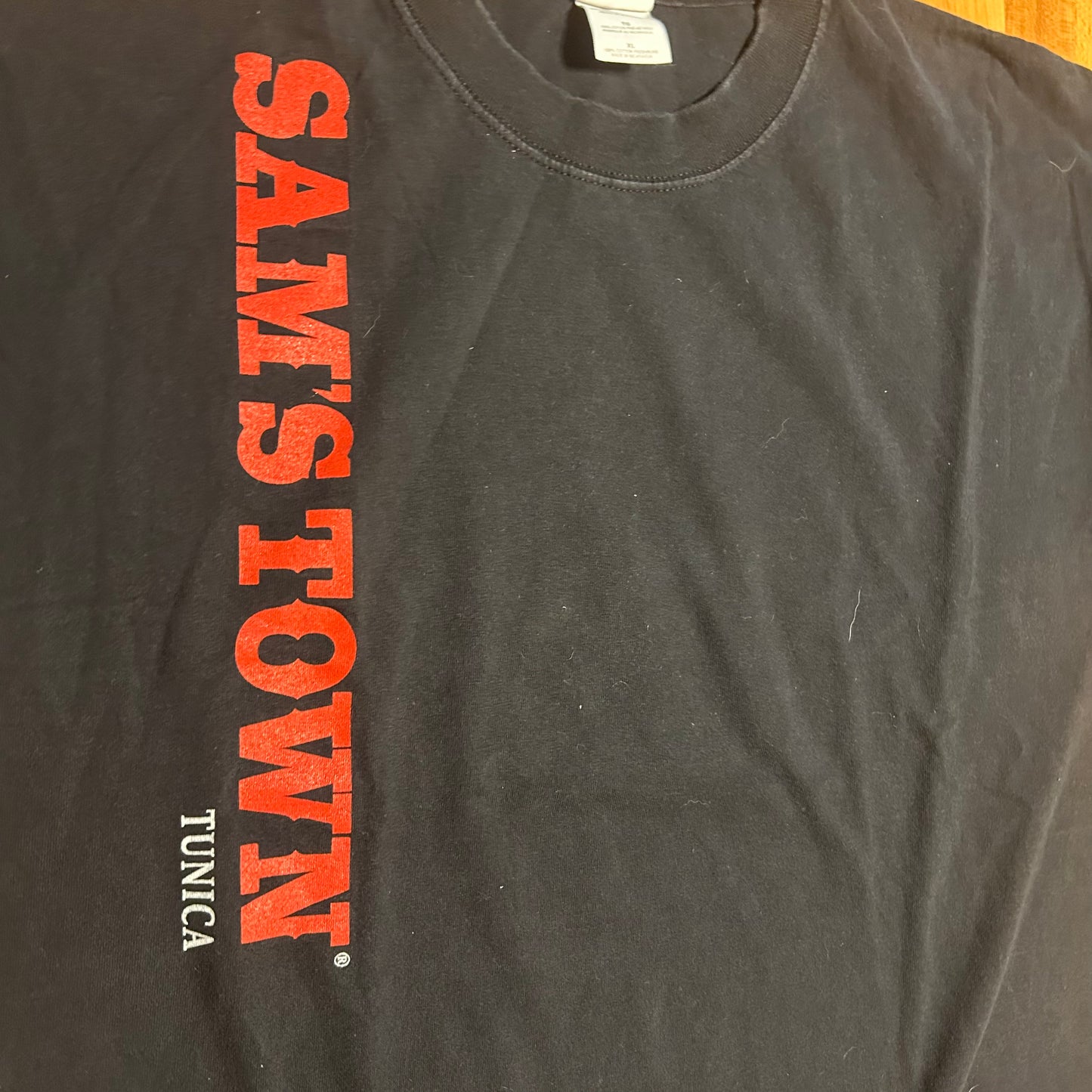 Gildan Ultra Cotton Sam’s Town Casino Your First Choice For Fun Tunica Gambling Black Cotton Tshirt - Large - 22" x 29"