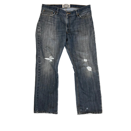 Signature Levis Slim Straight Fit Distressed Denim Jeans - 36" x 29"