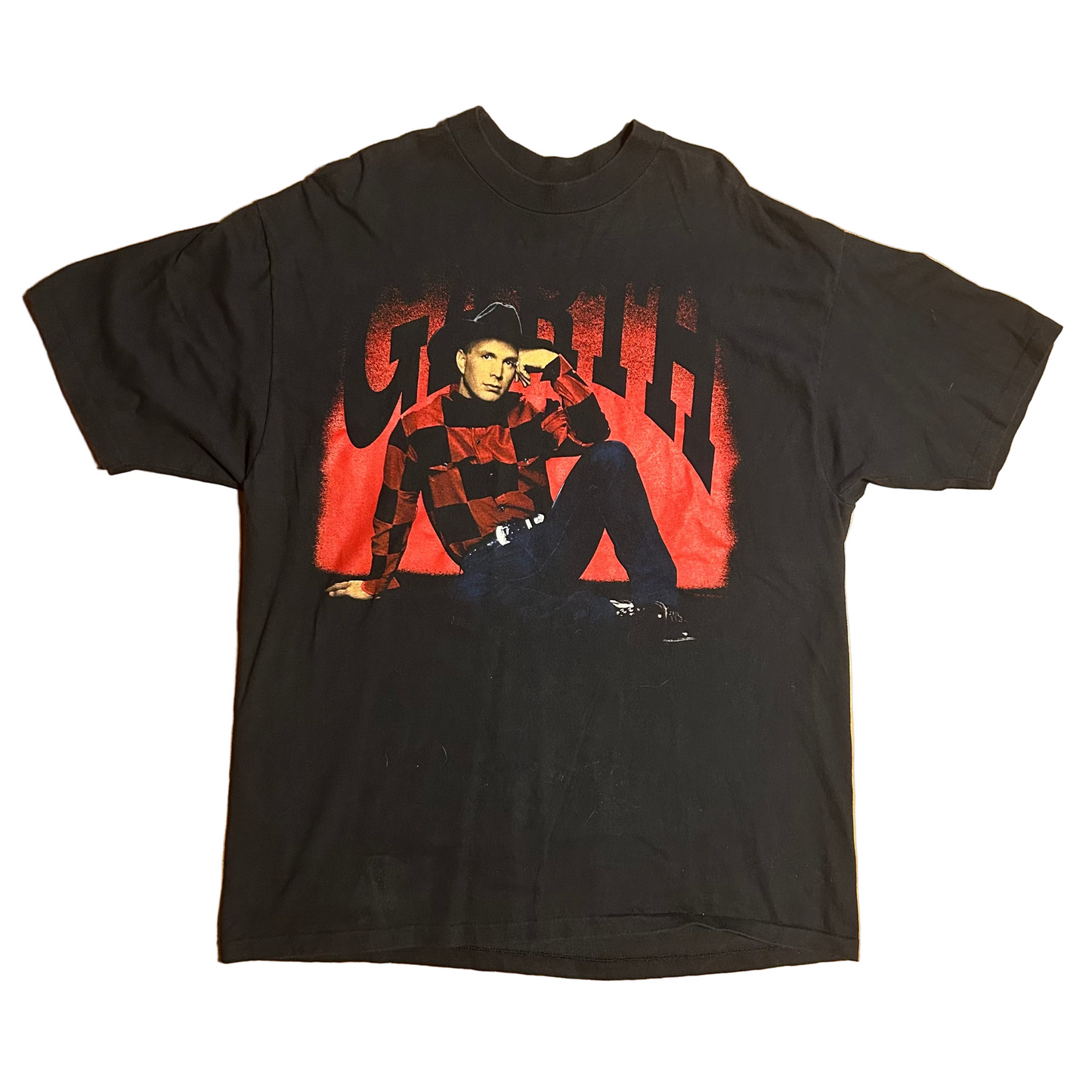 90’s Hanes Beefy T Garth Brooks Music Tour Black Cotton Tshirt - Large - 22" x 30"