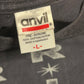 Anvil Ridi Black Grey Faded Cotton Tshirt - Medium - 21" x 27"