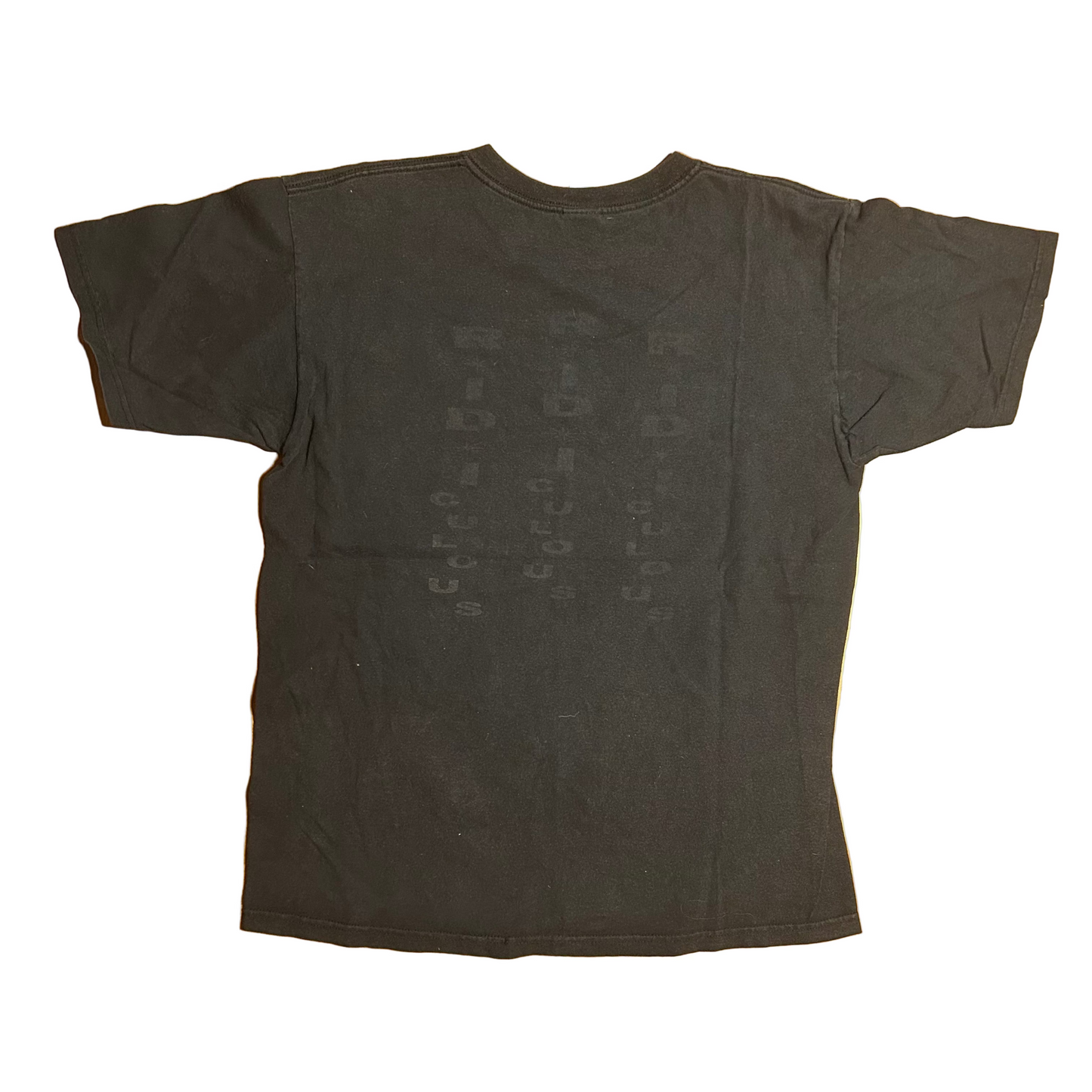 Anvil Ridi Black Grey Faded Cotton Tshirt - Medium - 21" x 27"