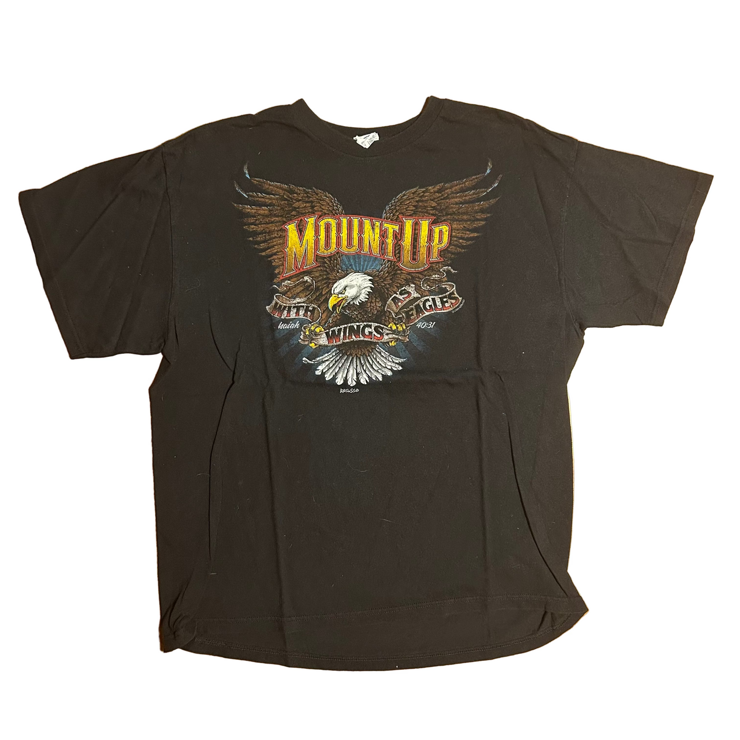 Delta Pro Weight 2009 Isaiah 40:31 Eagle Black Cotton Tshirt - Medium - 21" x 28"