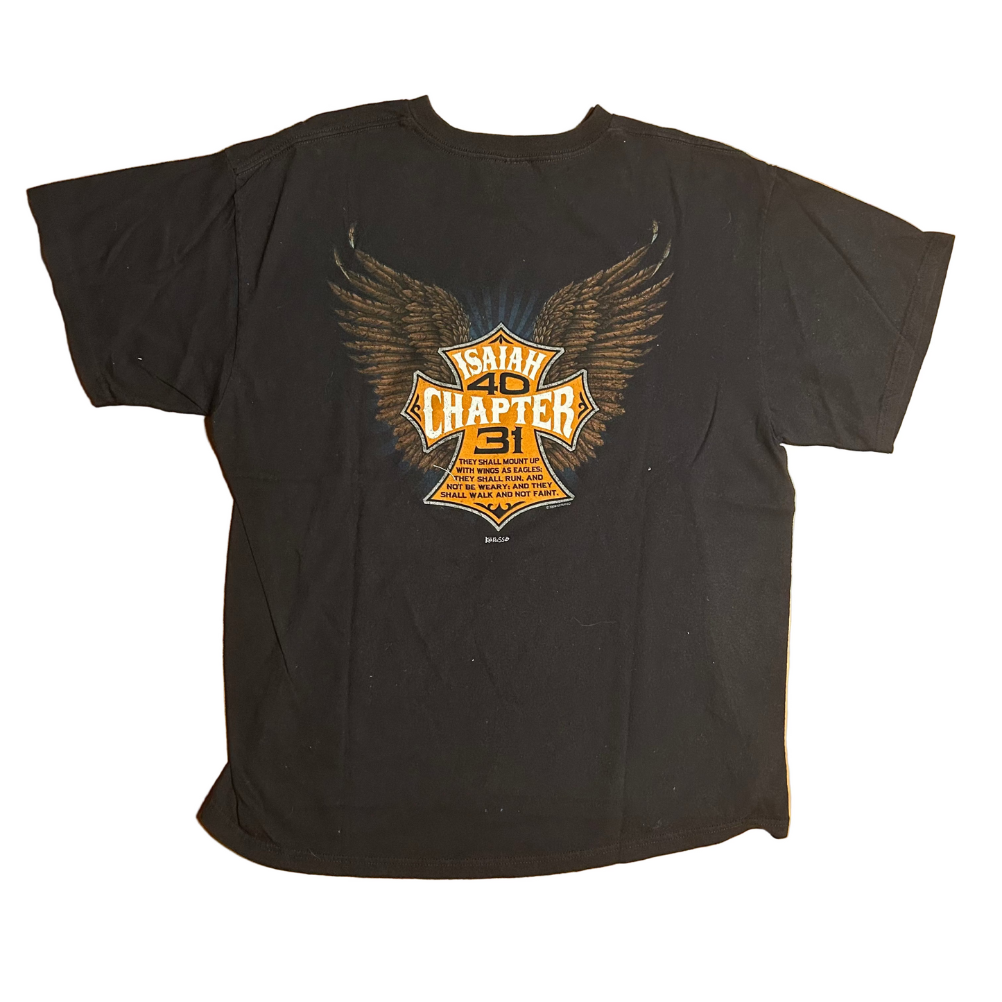 Delta Pro Weight 2009 Isaiah 40:31 Eagle Black Cotton Tshirt - Medium - 21" x 28"