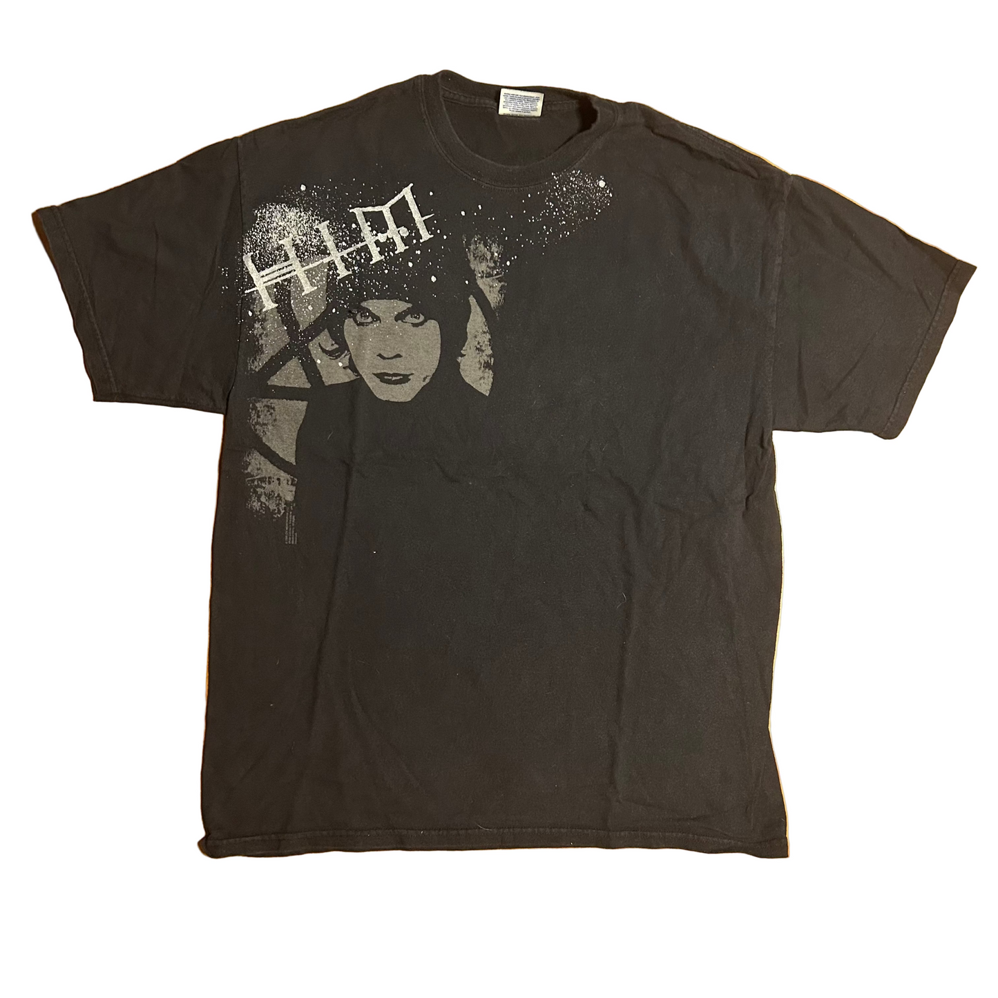 Hanes Heavyweight Him Portrait Y2K Black Cotton Tshirt - Medium - 20" x 28"