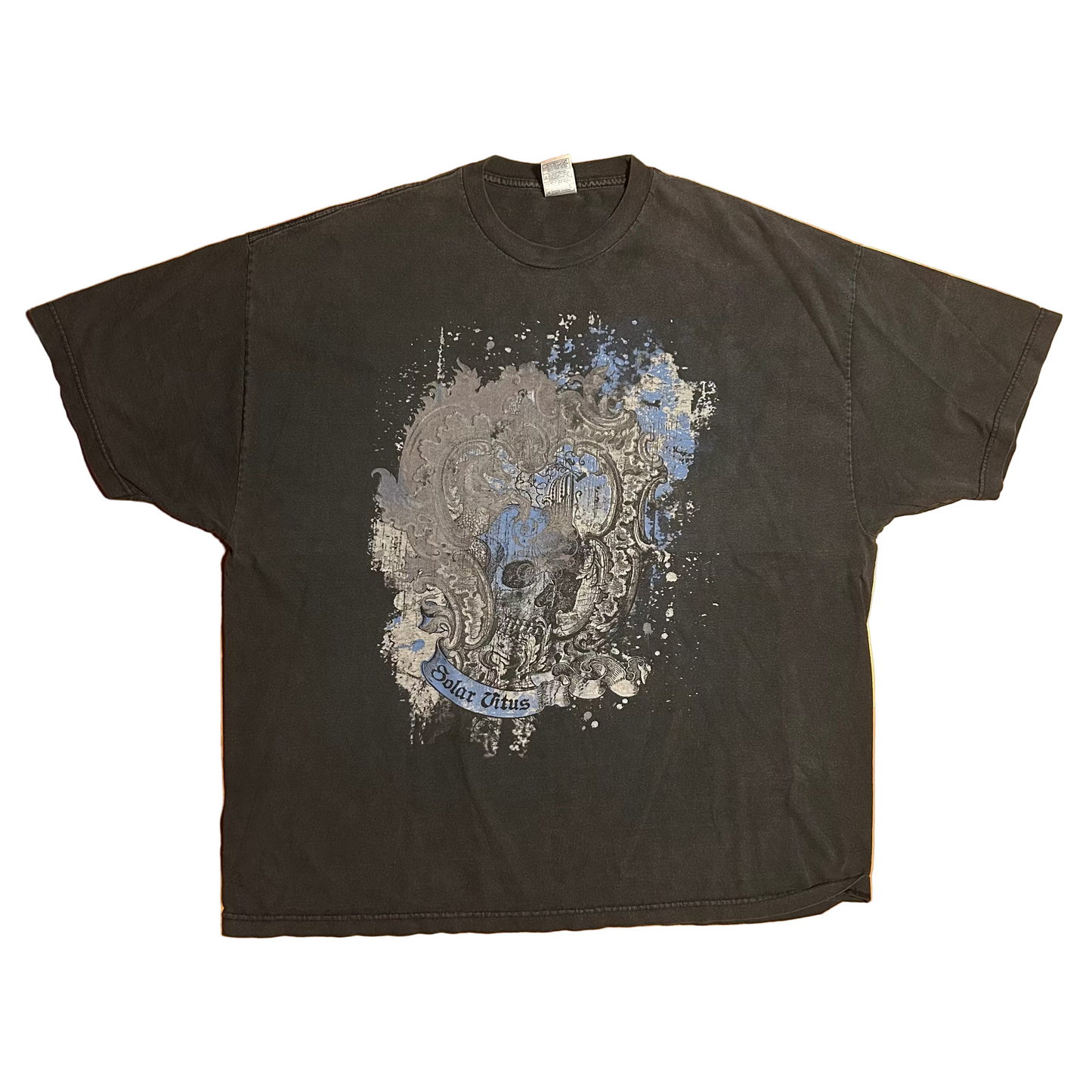 Alstyle Activewear and Apparel Solar Vitus Y2K Black Grey Faded Cotton Tshirt - XLarge - 27" x 31"