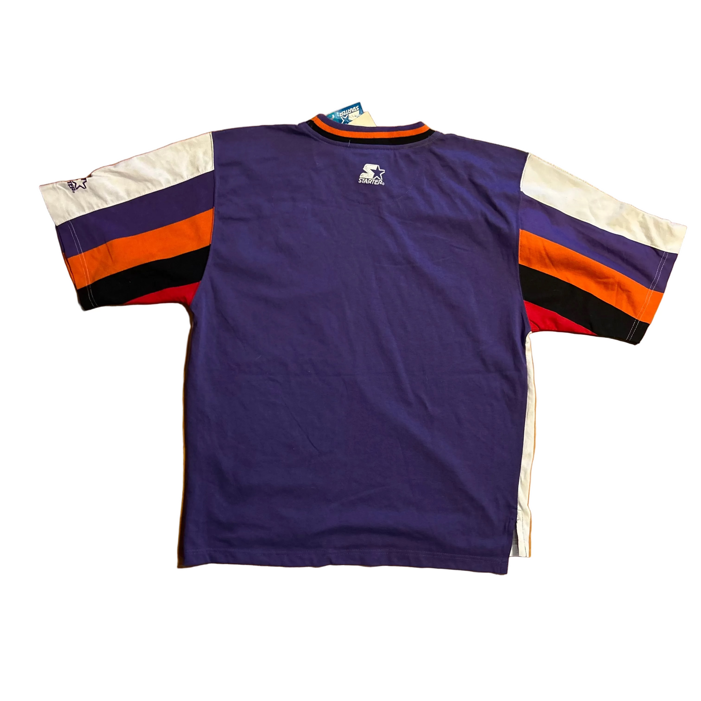 90's Starter NBA Phoenix Suns NWT DS White Purple Tshirt - Large - 22" x 28"