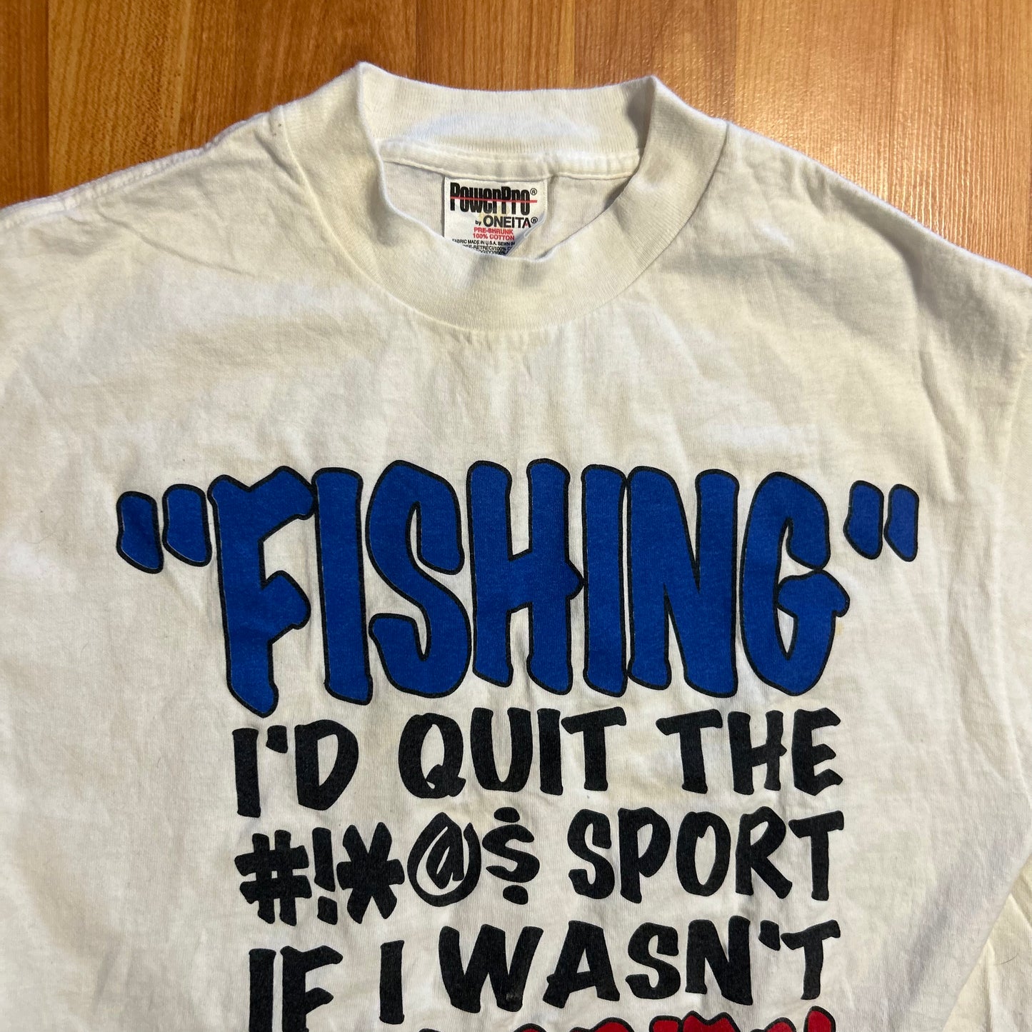 90's Oneita Fishing I'd Quit if I Wasn't Married White Alaska Tshirt - XSmall - 17.5" x 28"