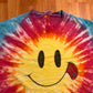 Smiley Face Psychedelic Tie Dye Tshirt - Large - 23.5" x 29"