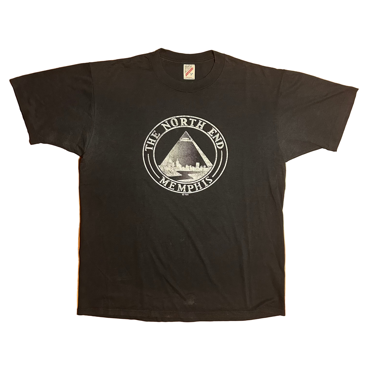 90’s Jerzees I Finally Found the North End Downtown Memphis 1989 Black 50/50 Cotton Polyester Tshirt - Large - 22" x 29"