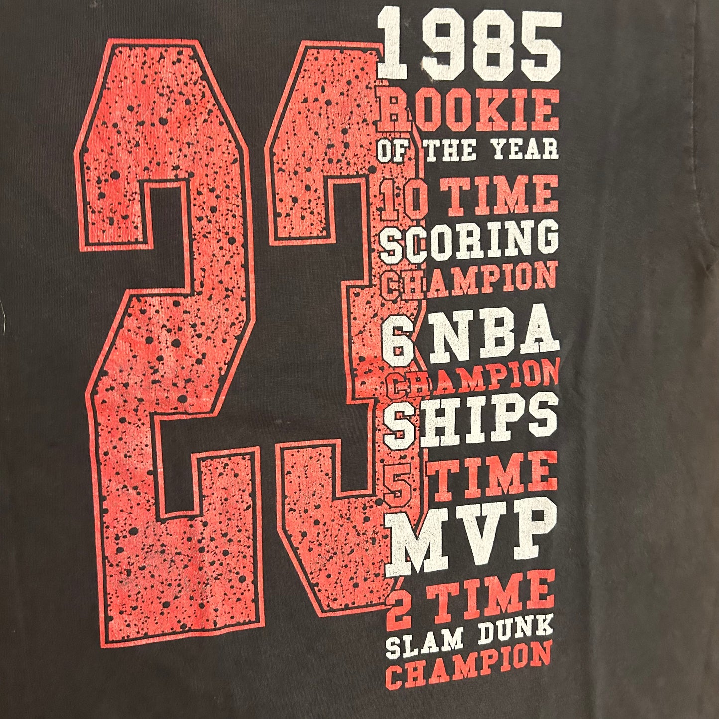 Alstyle Activewear and Apparel Michael Jordan MJ Bulls NBA Basketball Accolades Black Cotton Tshirt - Medium - 21.5" x 28"