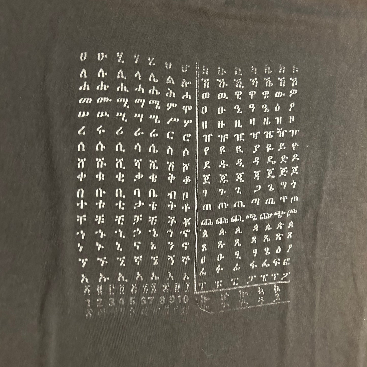 90’s FOTL Best Alphabet Black Grey Faded 50/50 Cotton Polyester Tshirt - Large - 23.5" x 27.5"