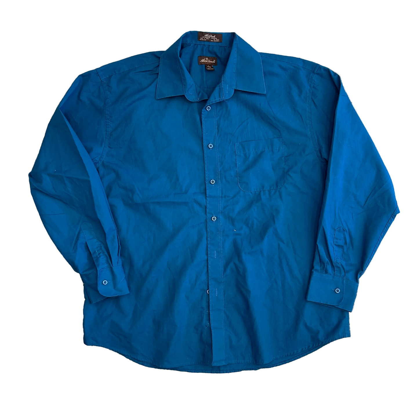 Alberto Danelli Teal Blue Button Up Shirt - XLarge - 25.5" x 31"