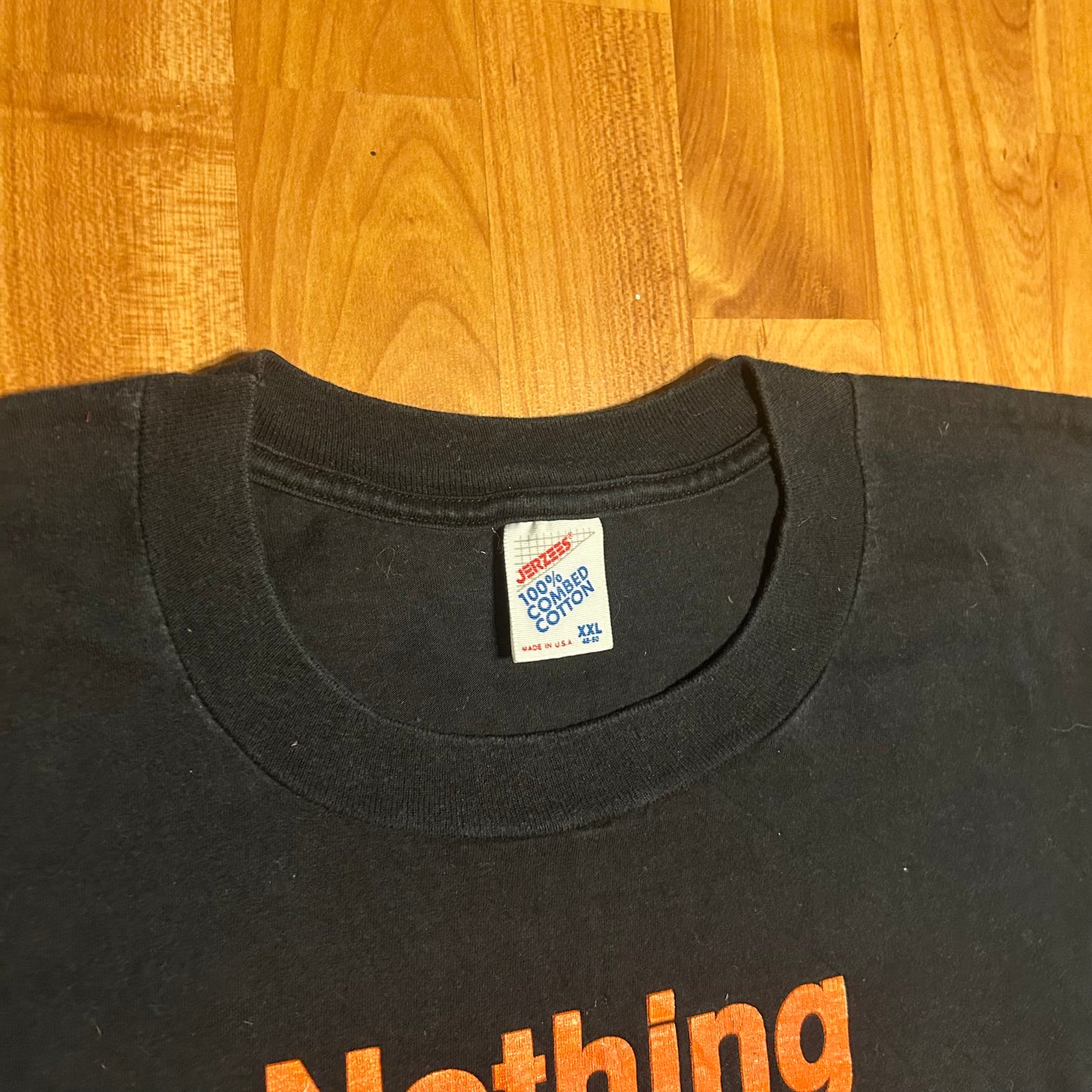 90’s Jerzees Nothing Performs Like An American Autolite Plugs the Imports Black Combed Cotton Tshirt - Large - 23" x 31.5"