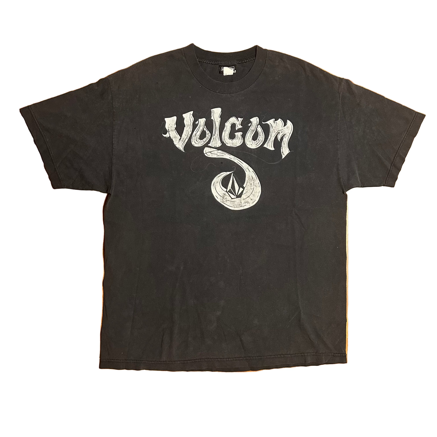Volcom Surf Black Grey Faded Cotton Tshirt - Large - 23" x 30"