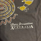 90’s Oneita Uluru Dreamtime Australia 1992 Blue Rhubarb Kansas City Zoo Armadillo Black Grey Faded Cotton Tshirt - Large - 23" x 27.5"