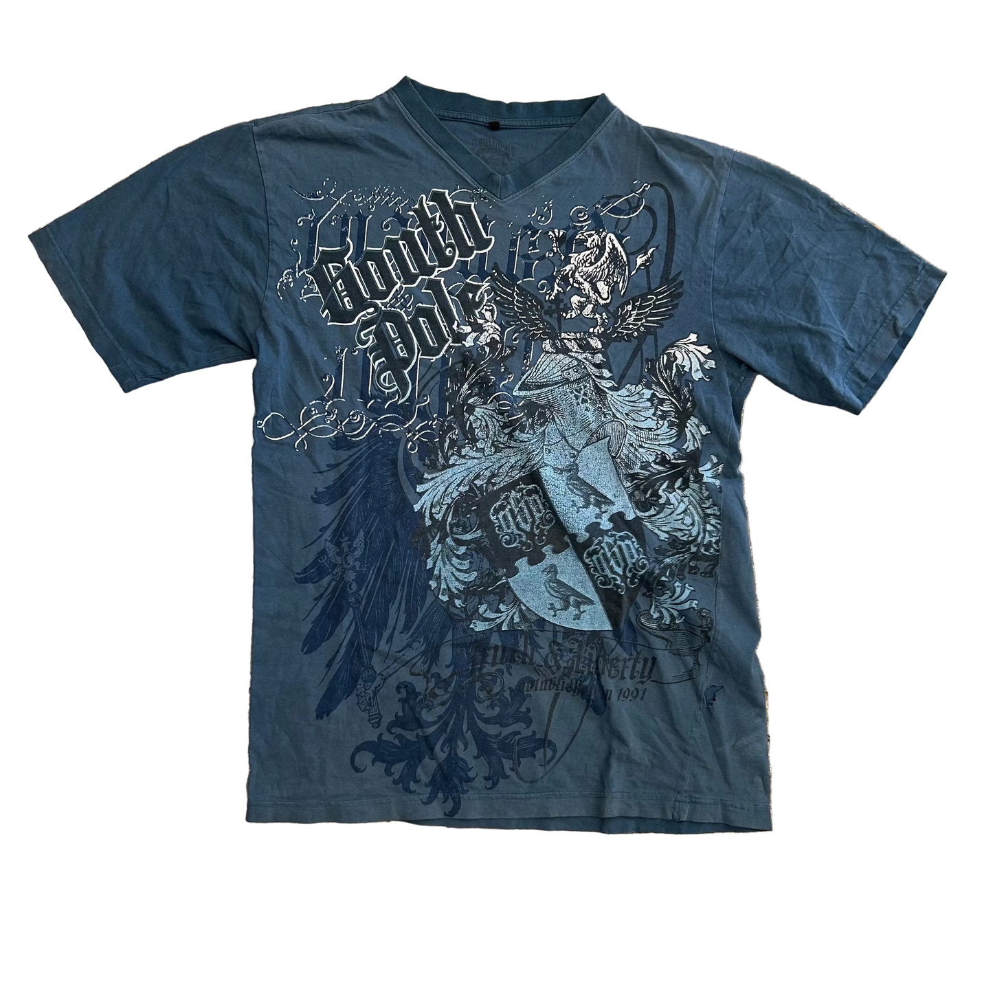 South Pole Blue VNeck Tshirt - Large - 23" x 31"
