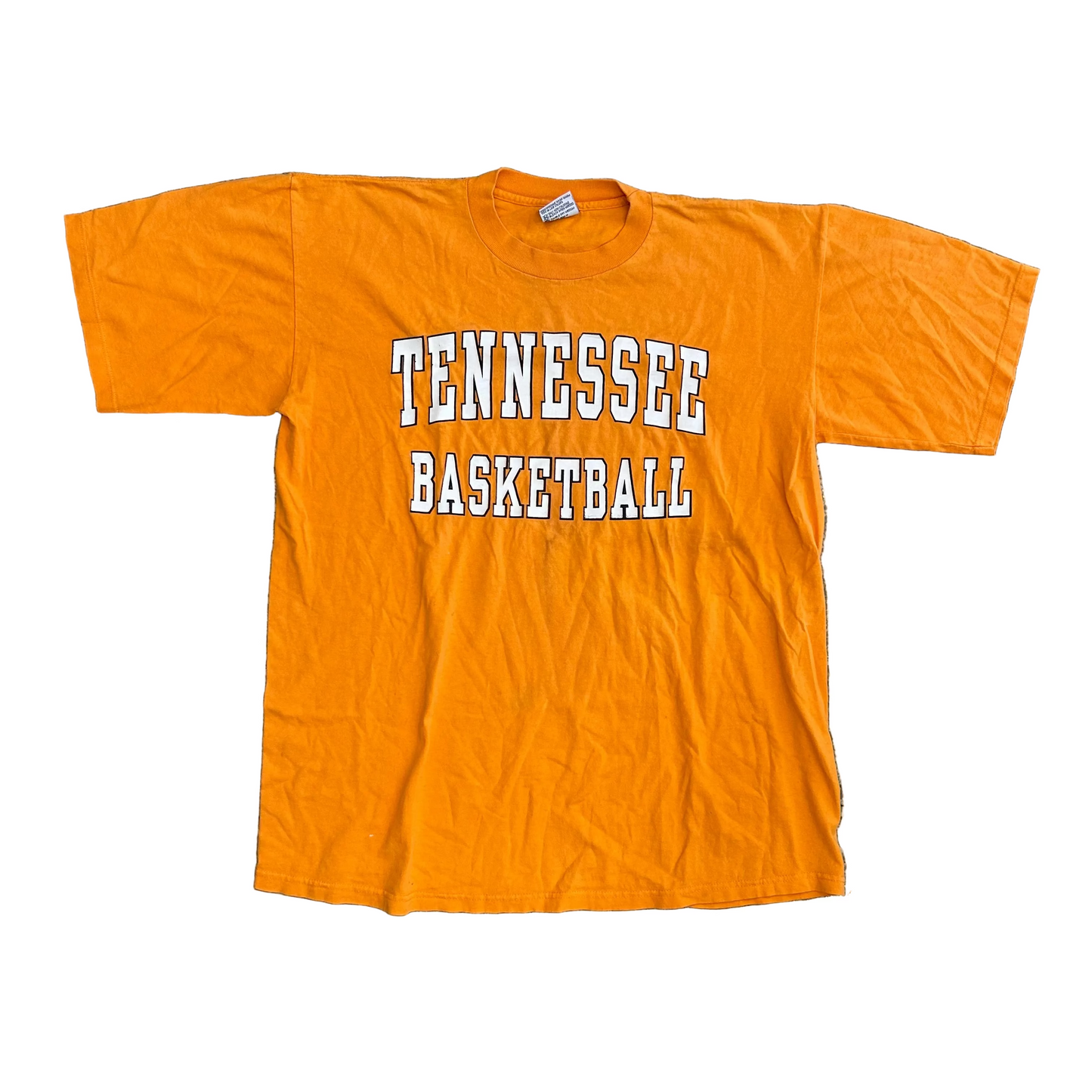 90’s University Tennessee Volunteers Basketball Orange Tshirt - Large - 23" x 29"