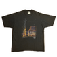 90’s Warrior Camping Fire Authentic Native American Design 1994 Black Cotton Tshirt - Large - 23.5" x 30.5"