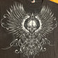 Alstyle Apparel and Activewear Y2K Design Skull Wings Black Cotton Tshirt - Large - 22" x 28.5"