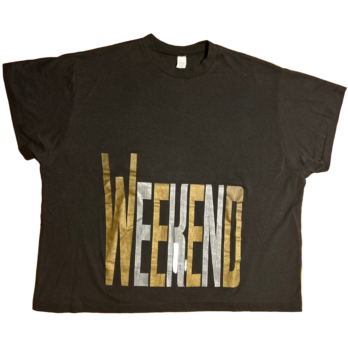 80’s Weekend Black 50/50 Cotton Polyester Tshirt - Boxy XLarge - 27" x 28"