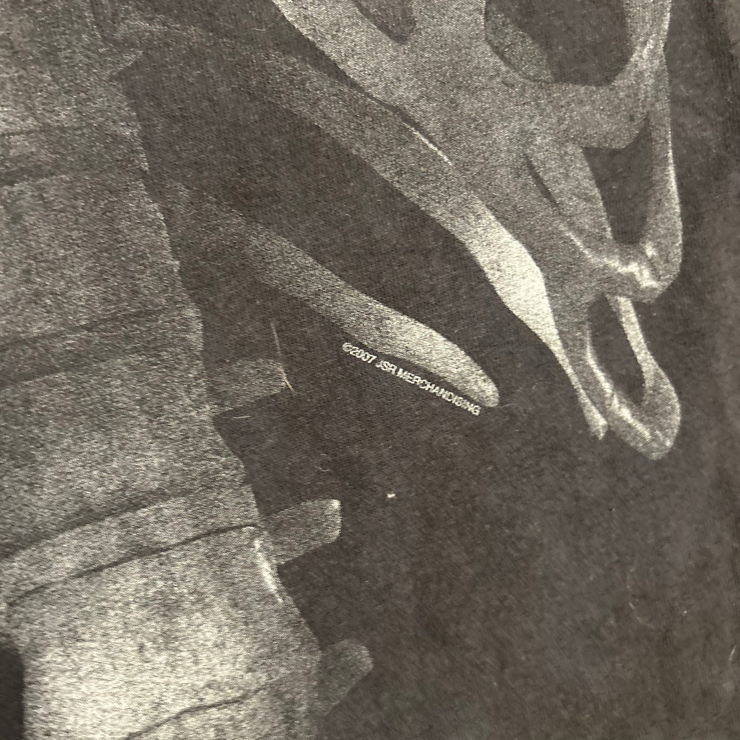 Delta Pro Weight Skull Skeleton Bones Ribs XRay Black Grey Faded Cotton Tshirt - Large - 23" x 28"