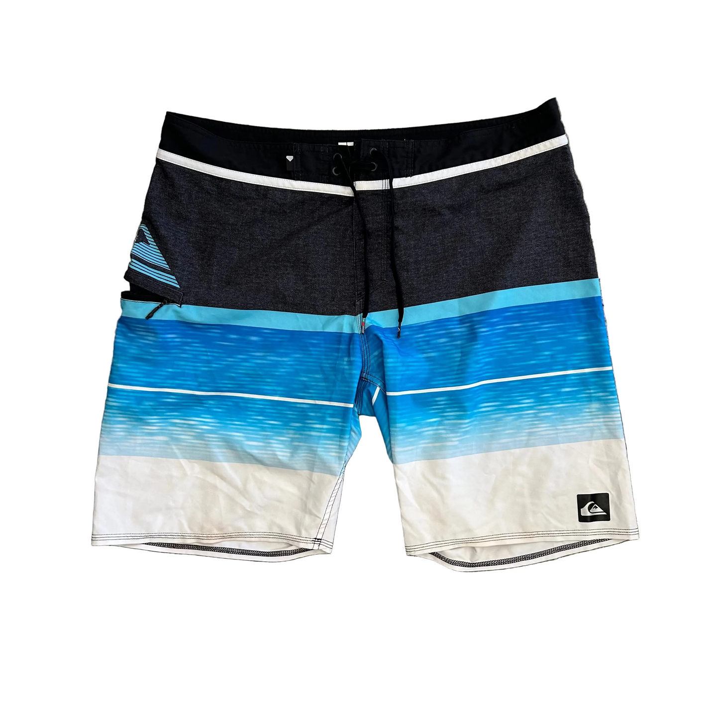 Quiksilver Blue Grey Boardshorts - 37" x 9.5"
