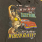 90’s Hanes Beefy T If You Can’t Race It or Take it to Bed it Ain’t Worth Havin 1992 Dirt Track Racing Car Black Grey Faded Cotton Tshirt - Medium - 21.5" x 28"