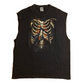 Jerzees Skeleton Skull Bones Ribs XRay Black Cotton Tank Top Shirt - XLarge - 24" x 31.5"