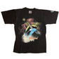 90’s Oneita Phuck Sea World Shamu Orca Whale Black Grey Faded Cotton Tshirt - Small - 19" x 27"