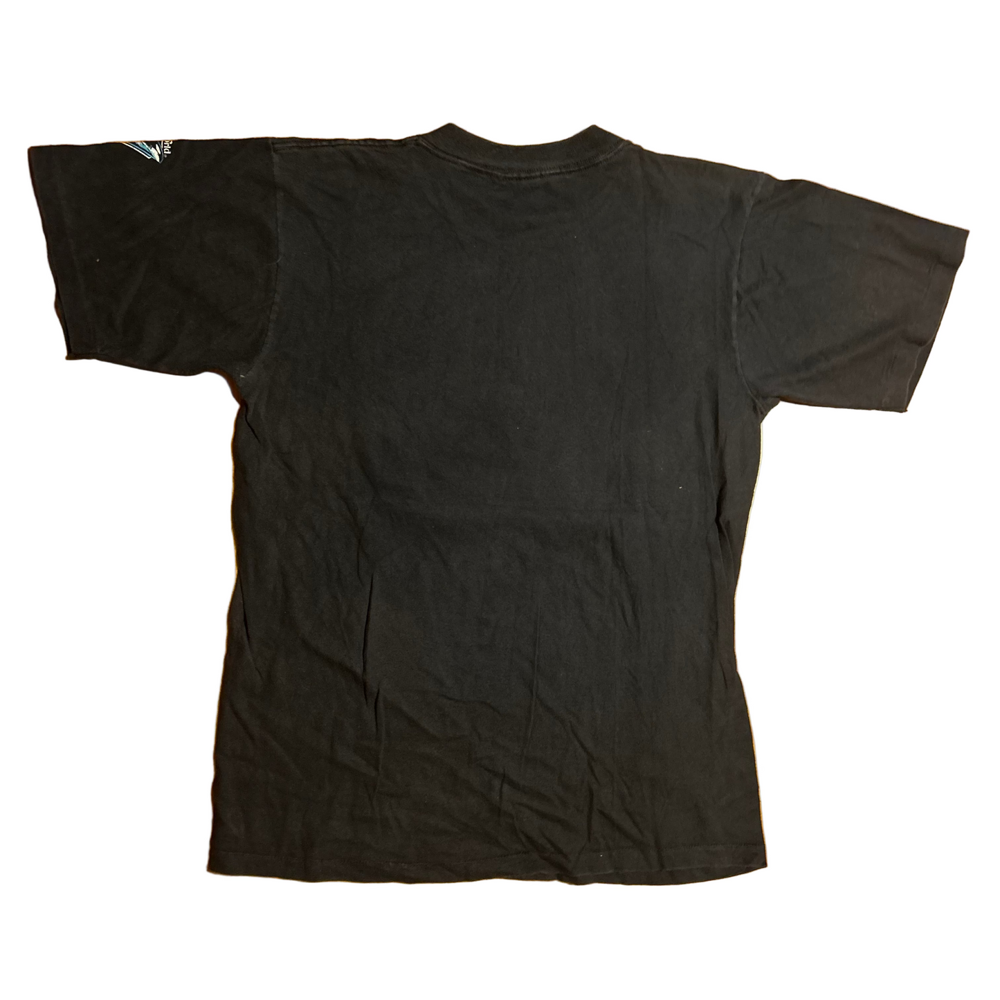 90’s Oneita Phuck Sea World Shamu Orca Whale Black Grey Faded Cotton Tshirt - Small - 19" x 27"