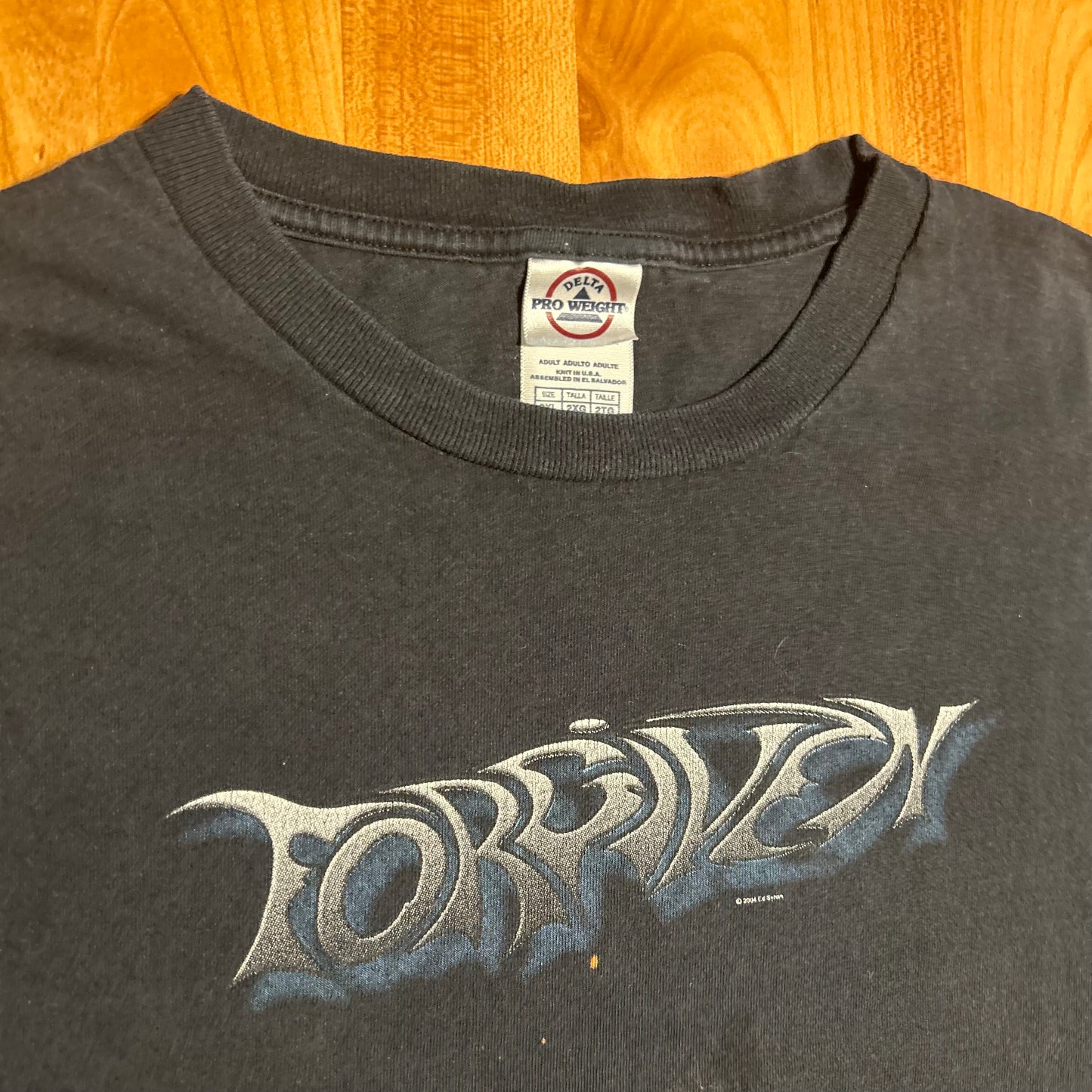 Delta Pro Weight Forgiven 2004 Bleached Black Grey Faded Cotton Tshirt - Large - 23" x 27.5"
