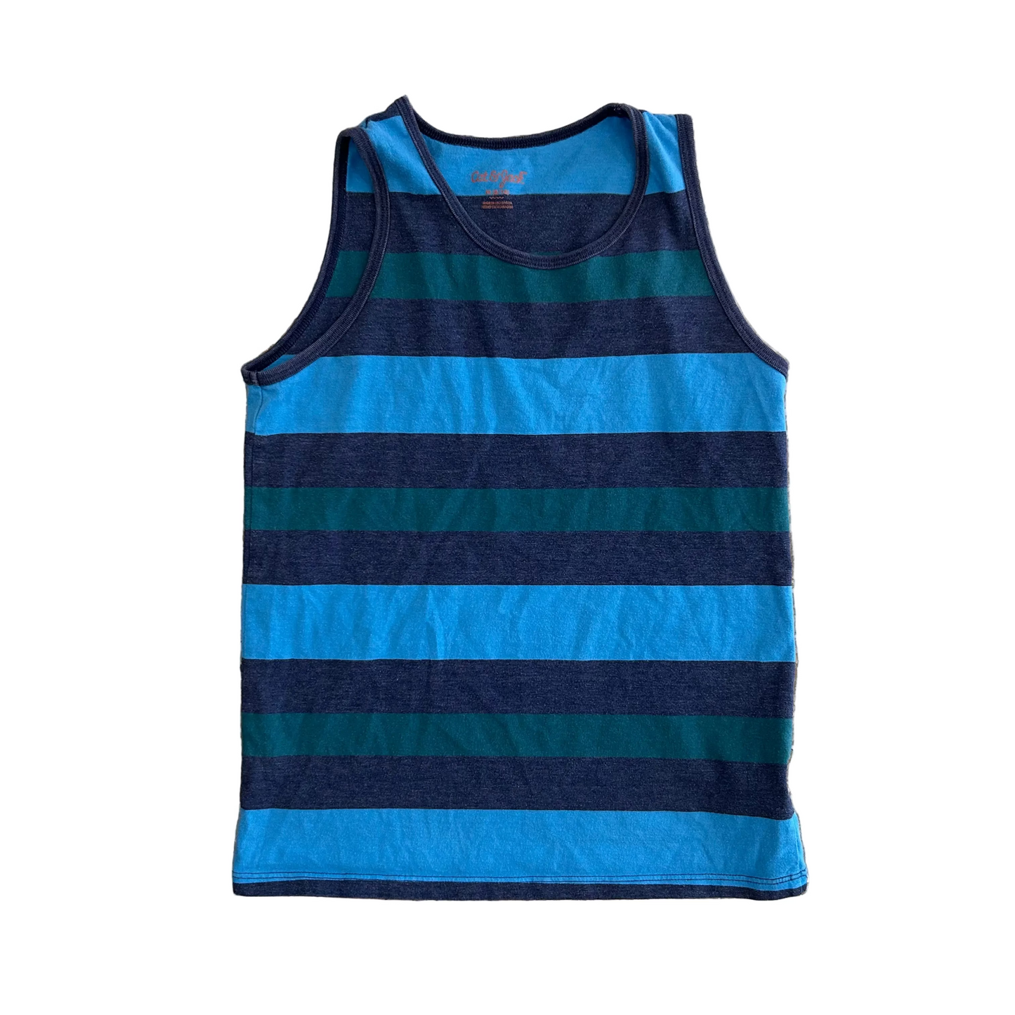 Cat and Jack Blue Green Striped Tank Top Shirt - XSmall - 14.5" x 20.5"