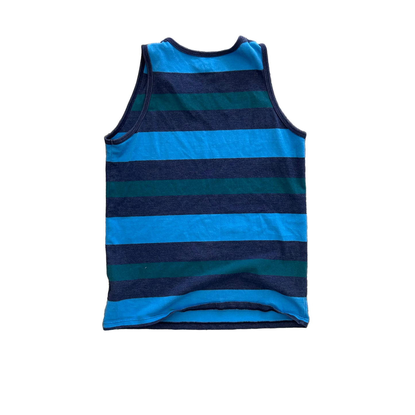 Cat and Jack Blue Green Striped Tank Top Shirt - XSmall - 14.5" x 20.5"