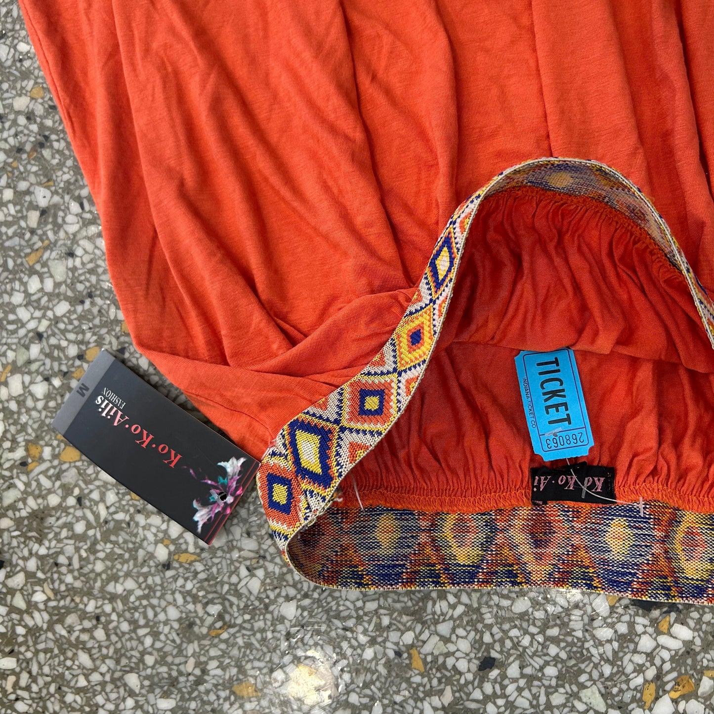 NWT Brand New Ko Ko Ailis Orange Skirt - 26" x 36.5"