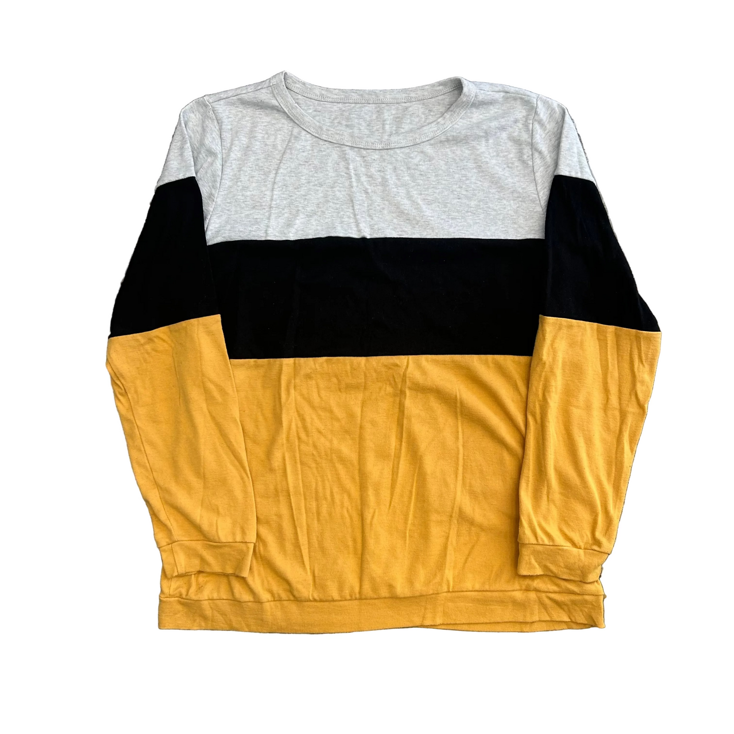 Black Yellow Grey Longsleeve Shirt - Large - 23" x 28"